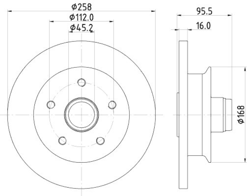 HELLA 8DD 355 102-361 Bremsscheibe f&uuml;r VW