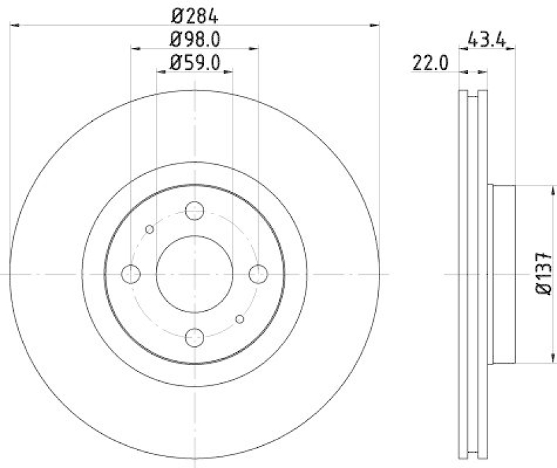 HELLA 8DD 355 102-391 Bremsscheibe f&uuml;r FIAT/LANCIA/ABARTH/ALFA