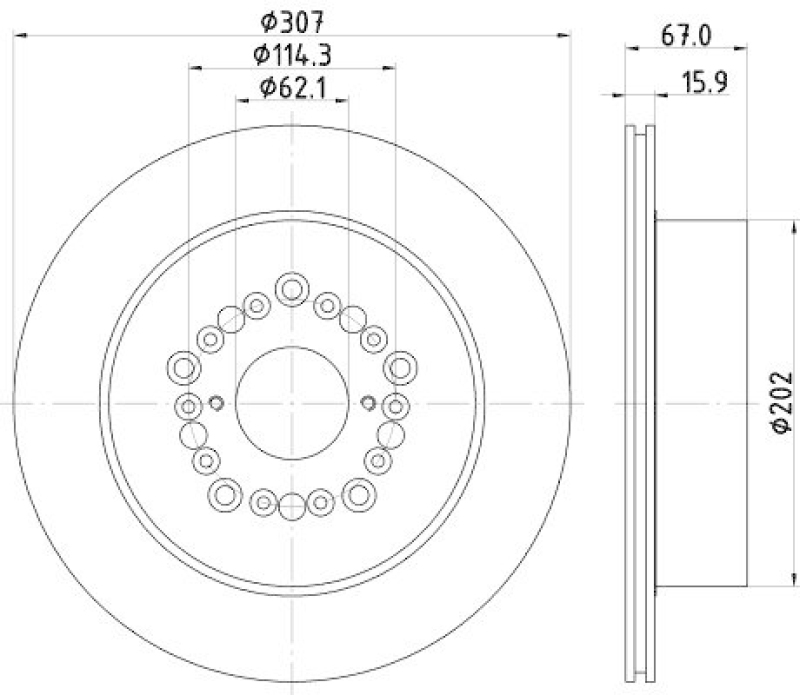 HELLA 8DD 355 113-151 Bremsscheibe f&uuml;r LEXUS