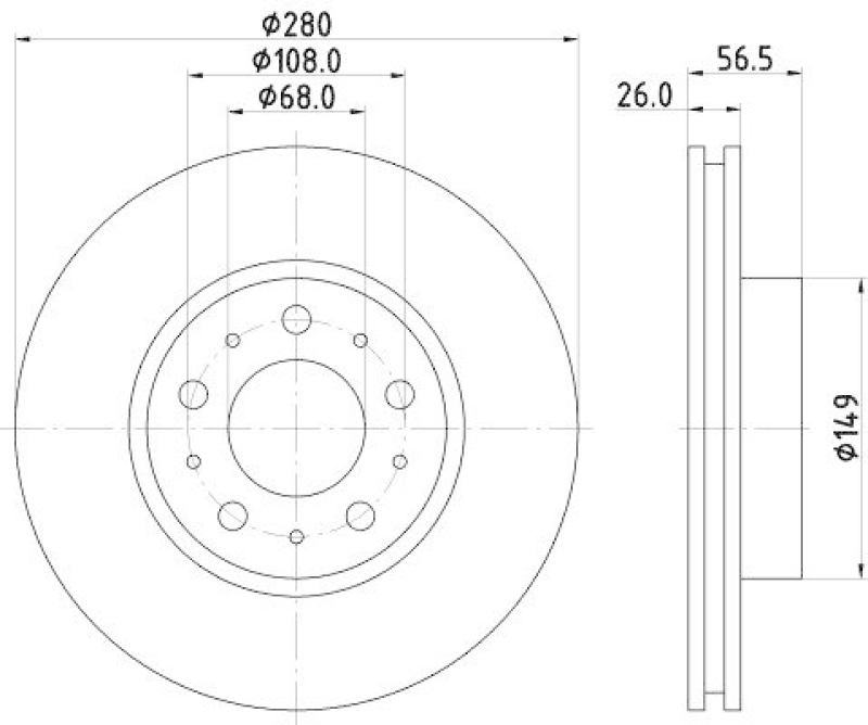 HELLA 8DD 355 102-541 Bremsscheibe f&uuml;r VOLVO