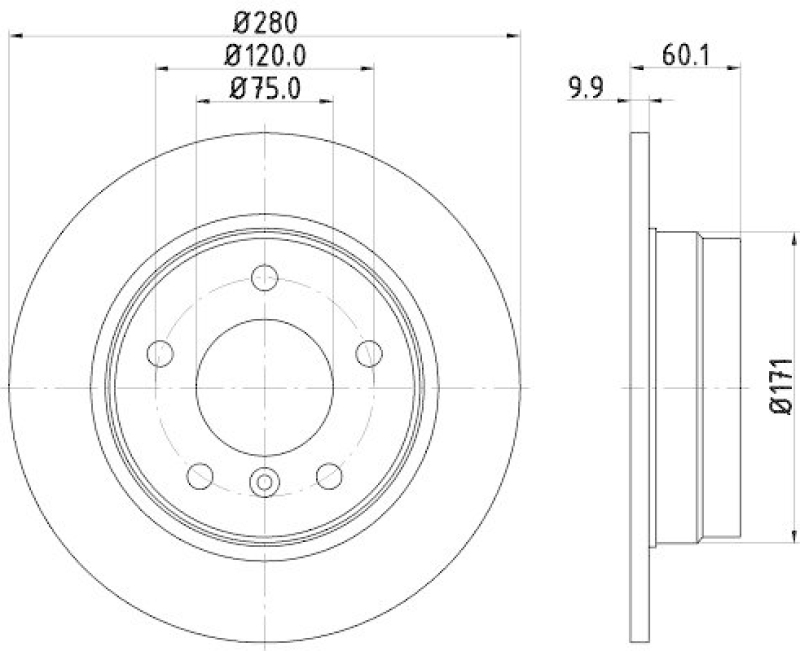 HELLA 8DD 355 102-601 Bremsscheibe für BMW