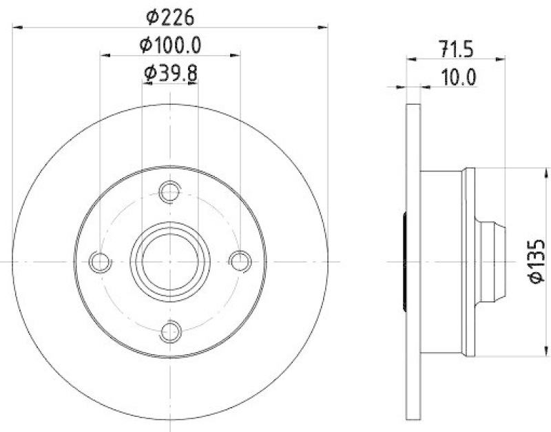 HELLA 8DD 355 113-461 Bremsscheibe f&uuml;r VW/SEAT