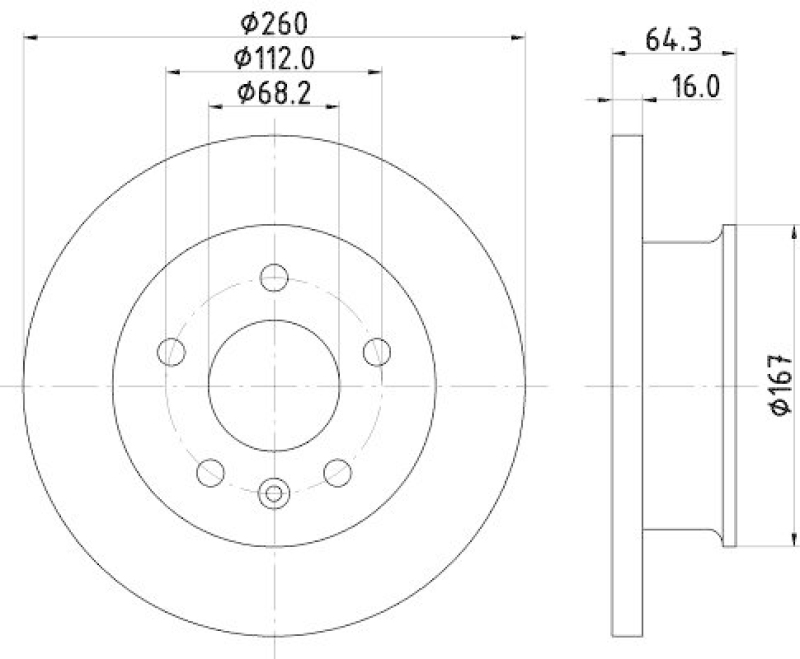 HELLA 8DD 355 102-621 Bremsscheibe f&uuml;r VW