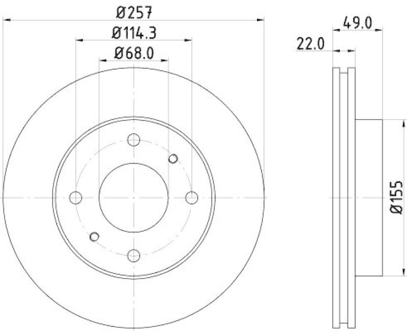 HELLA 8DD 355 102-651 Bremsscheibe f&uuml;r NISSAN