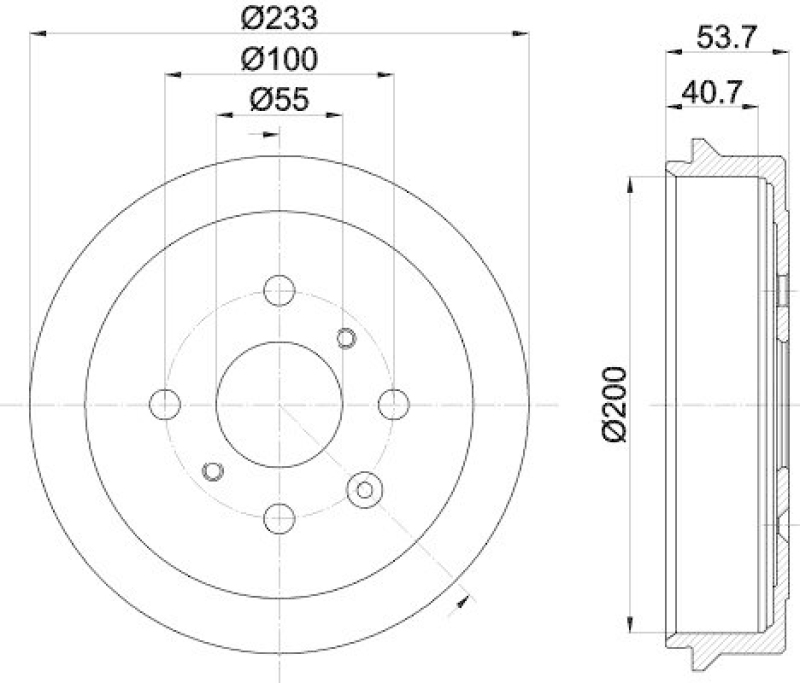 HELLA 8DT 355 300-581 Bremstrommel f&uuml;r P.S.A/TOYOTA