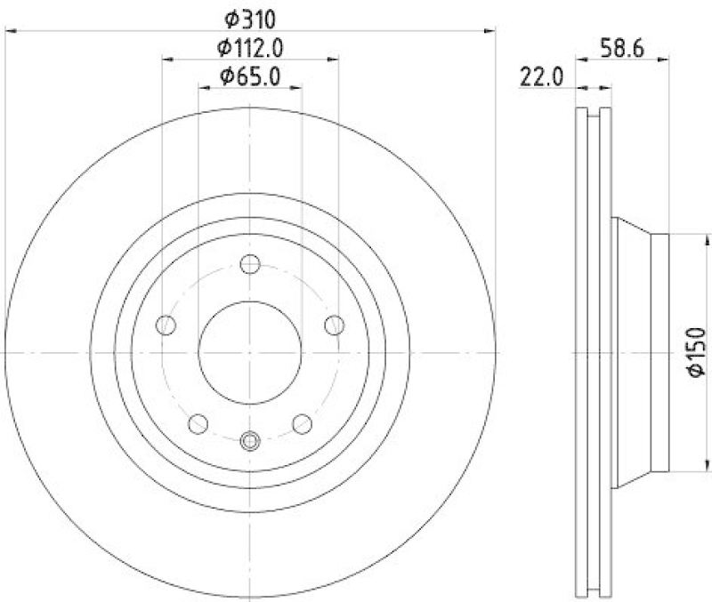HELLA 8DD 355 113-981 Bremsscheibe für AUDI