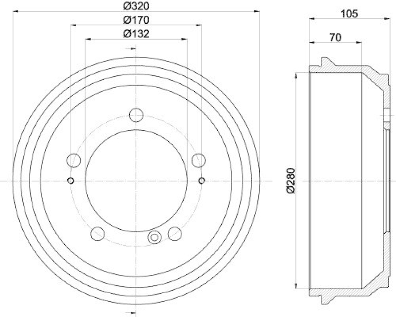 HELLA 8DT 355 300-631 Bremstrommel f&uuml;r RENAULT/OPEL