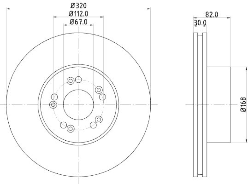 HELLA 8DD 355 102-691 Bremsscheibe f&uuml;r MB