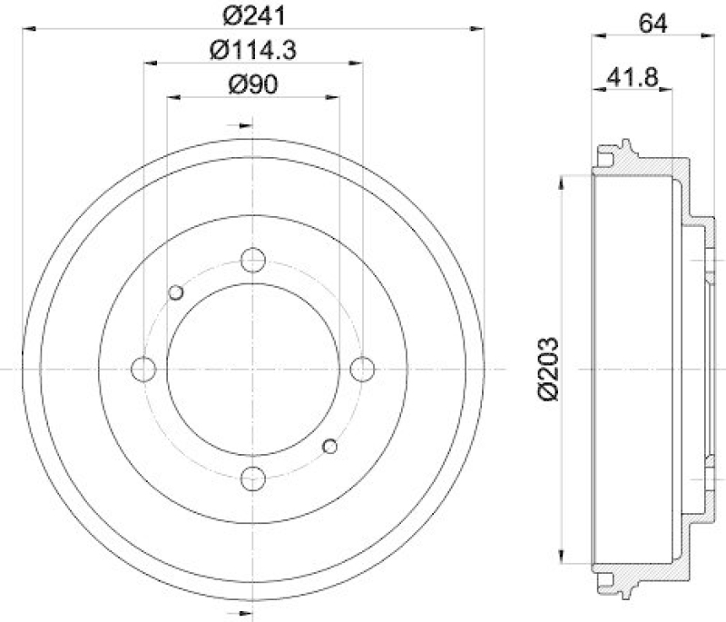 HELLA 8DT 355 300-841 Bremstrommel f&uuml;r MITSU.