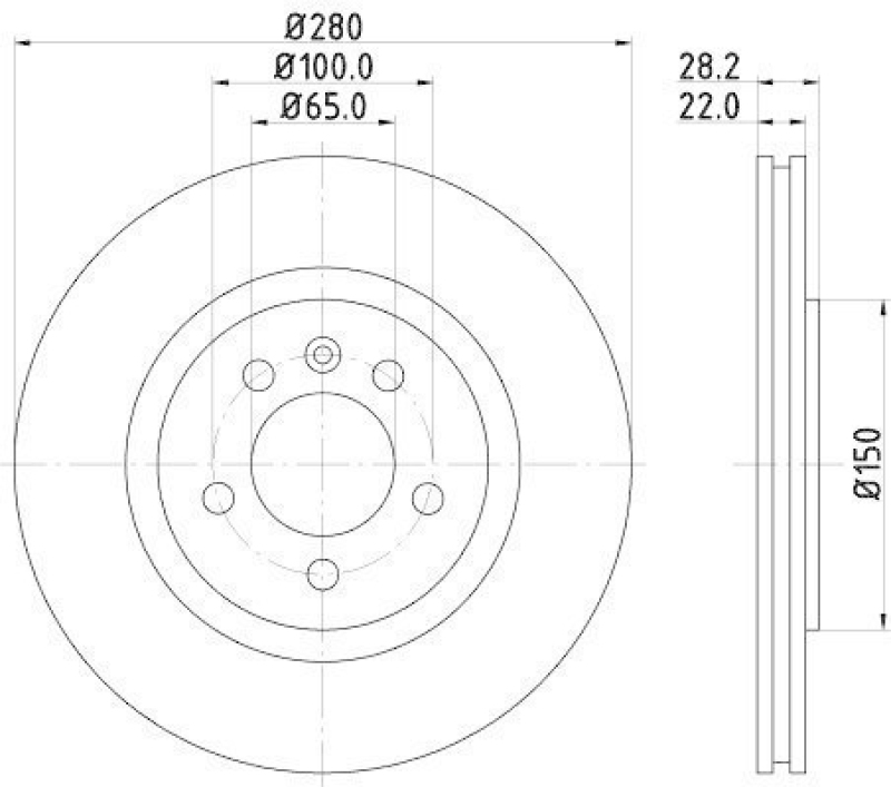 HELLA 8DD 355 102-741 Bremsscheibe f&uuml;r VW/SEAT