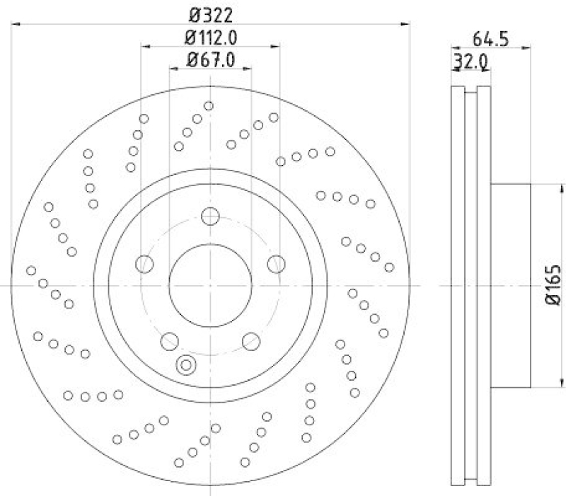 HELLA 8DD 355 114-231 Bremsscheibe f&uuml;r MB