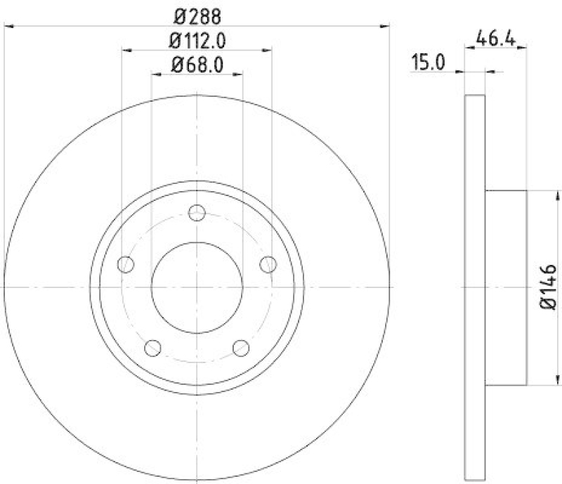 HELLA 8DD 355 102-781 Bremsscheibe f&uuml;r AUDI