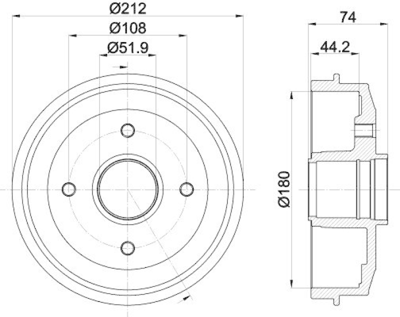 HELLA 8DT 355 301-211 Bremstrommel für P.S.A