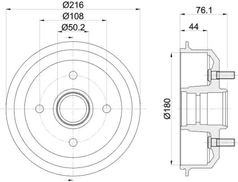 HELLA 8DT 355 301-331 Bremstrommel f&uuml;r FORD/MAZDA