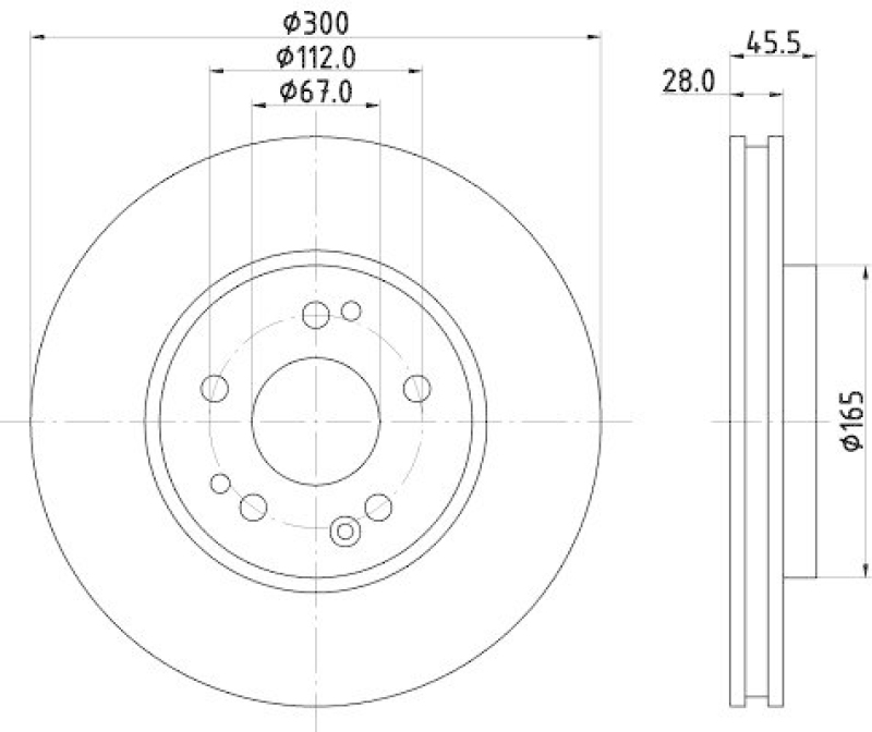 HELLA 8DD 355 102-851 Bremsscheibe f&uuml;r MB