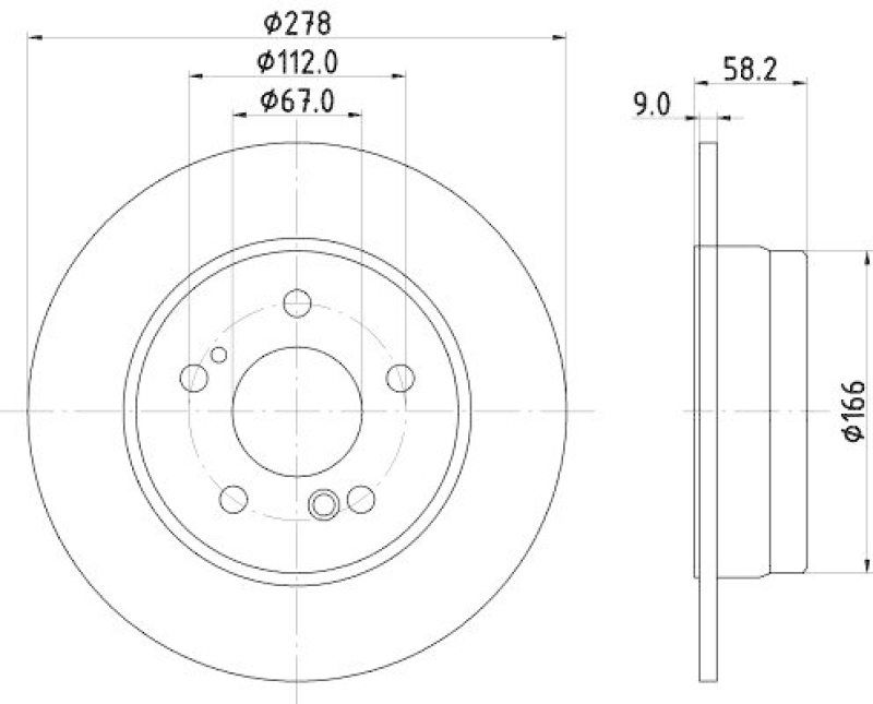 HELLA 8DD 355 102-861 Bremsscheibe f&uuml;r MB