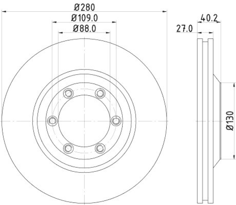 HELLA 8DD 355 115-231 Bremsscheibe f&uuml;r ISUZU