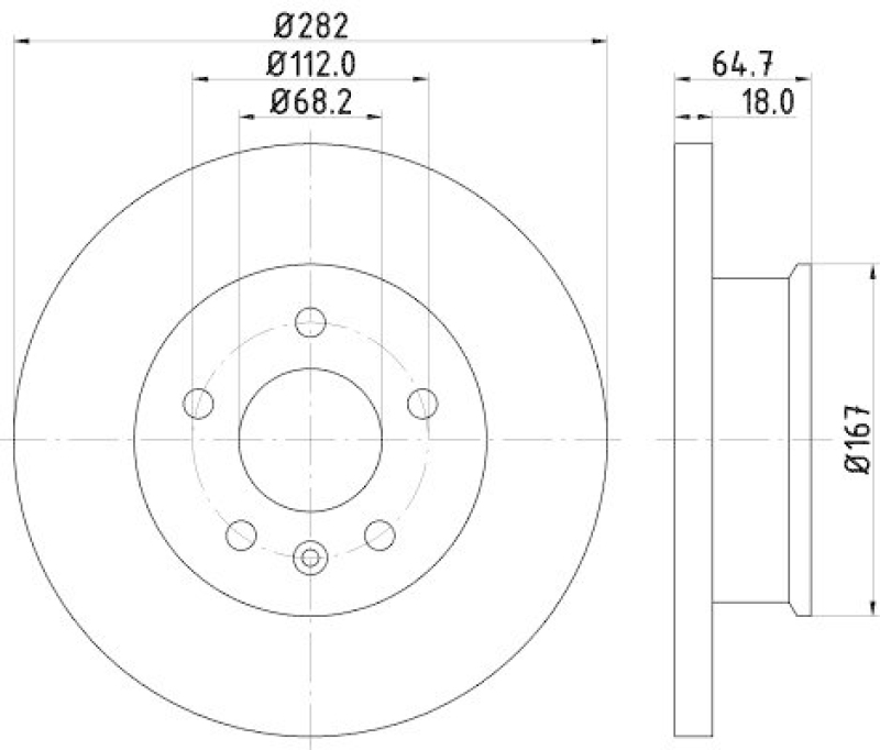 HELLA 8DD 355 102-891 Bremsscheibe f&uuml;r VW