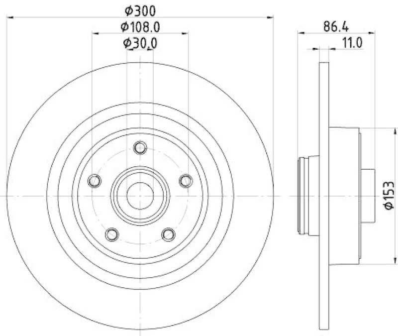 HELLA 8DD 355 115-321 Bremsscheibe f&uuml;r RENAULT VEL SATIS (BJ0)