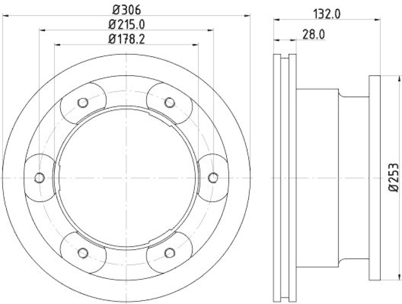 HELLA 8DD 355 115-551 Bremsscheibe f&uuml;r IVECO