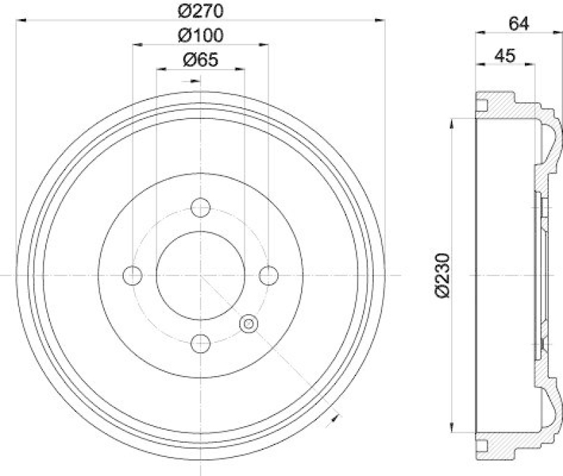 HELLA 8DT 355 301-691 Bremstrommel f&uuml;r VW