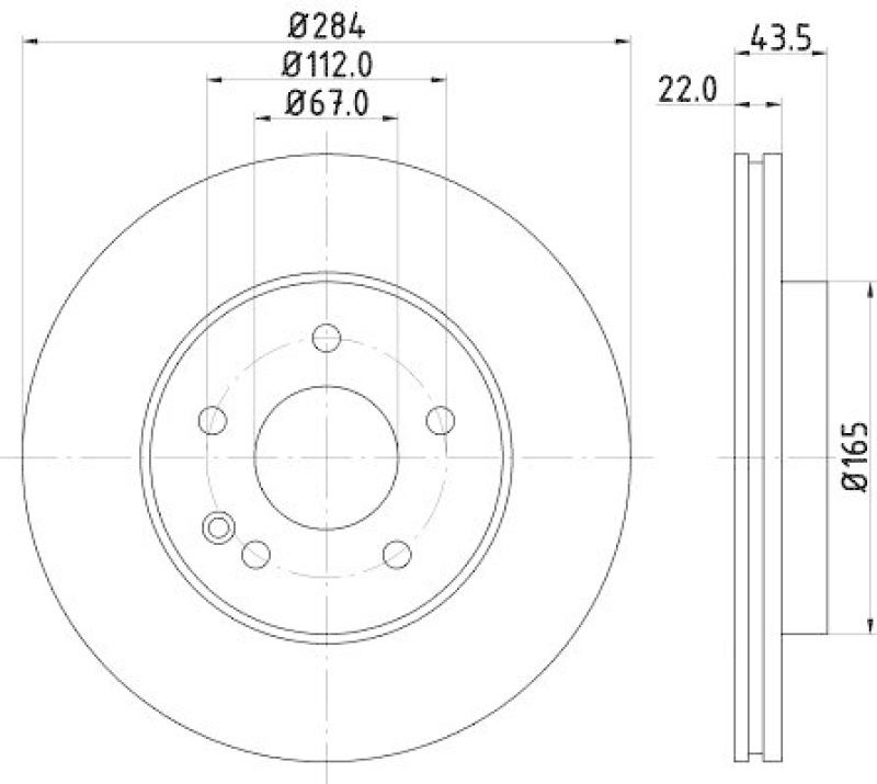 HELLA 8DD 355 102-971 Bremsscheibe f&uuml;r MB