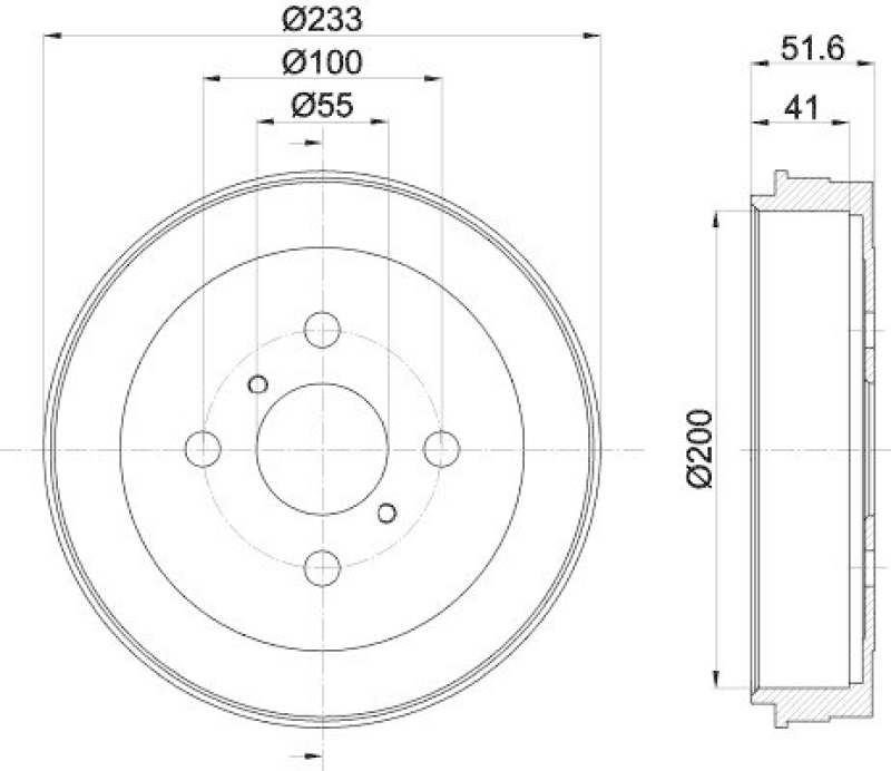 HELLA 8DT 355 301-751 Bremstrommel für TOYOTA