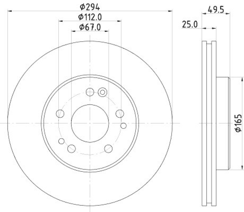 HELLA 8DD 355 103-031 Bremsscheibe f&uuml;r MB