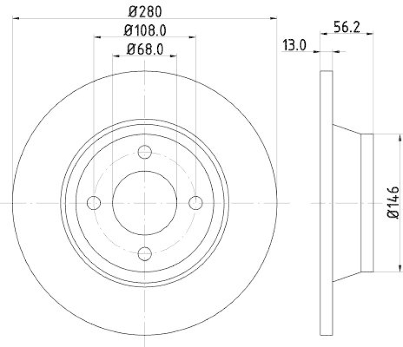 HELLA 8DD 355 103-071 Bremsscheibe für AUDI