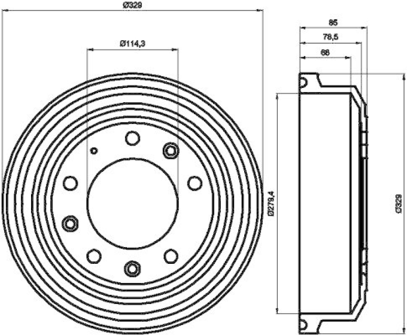 HELLA 8DT 355 302-371 Bremstrommel f&uuml;r LANDROVER