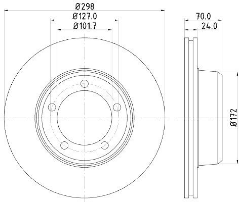 HELLA 8DD 355 103-161 Bremsscheibe f&uuml;r LANDROVER