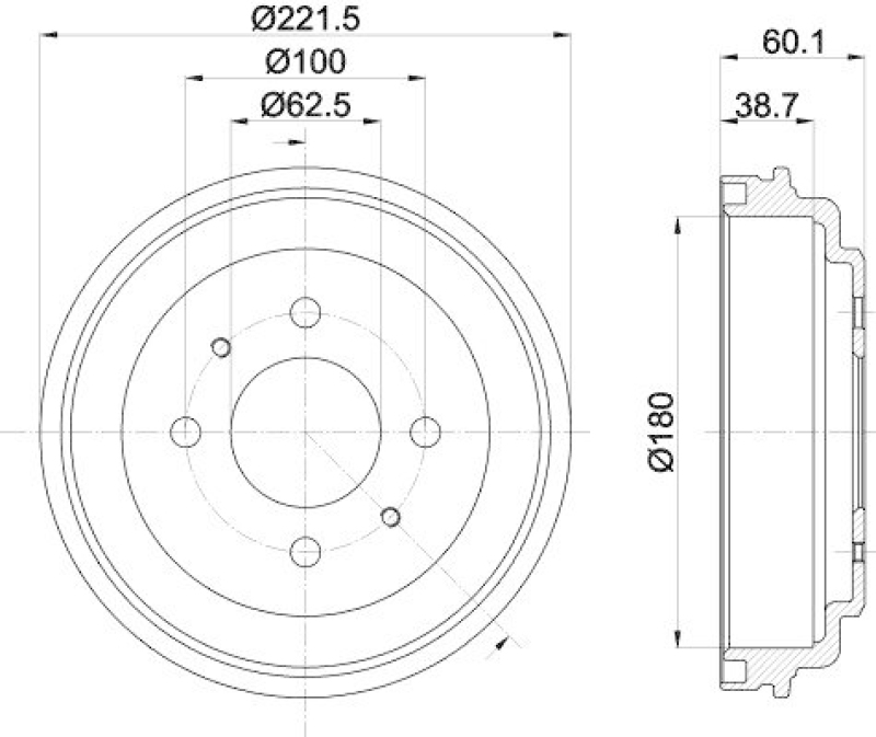 HELLA 8DT 355 302-451 Bremstrommel f&uuml;r HYUNDAI