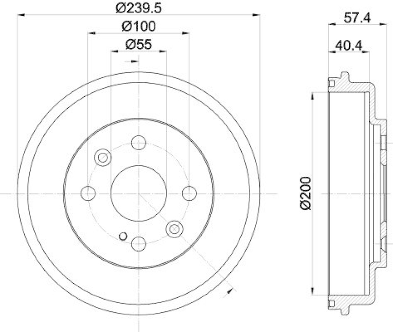 HELLA 8DT 355 302-491 Bremstrommel für MAZDA
