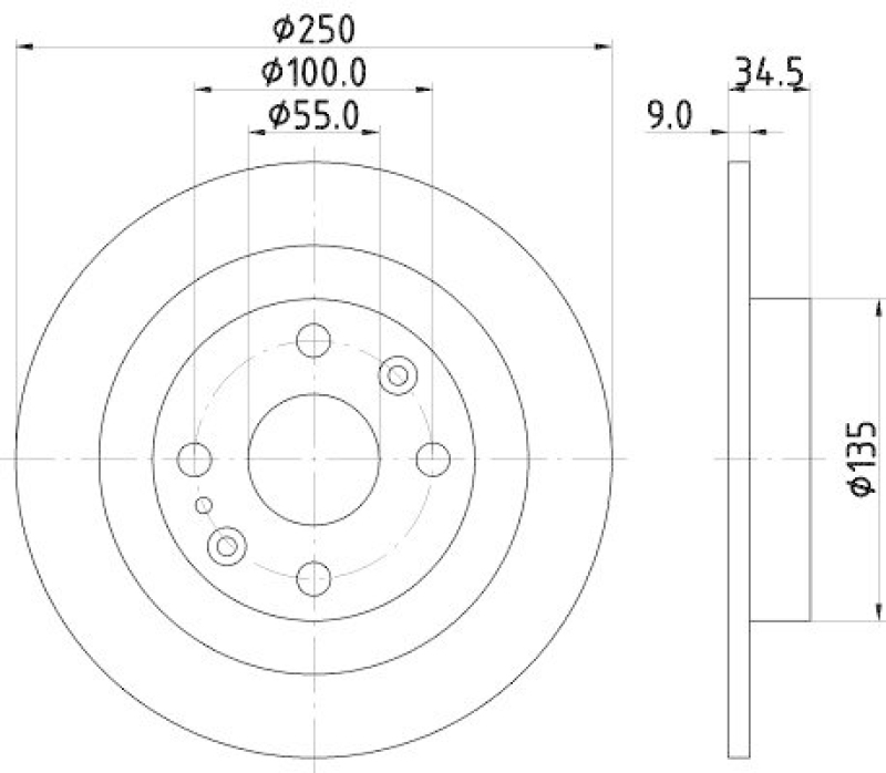 HELLA 8DD 355 103-191 Bremsscheibe f&uuml;r MAZDA