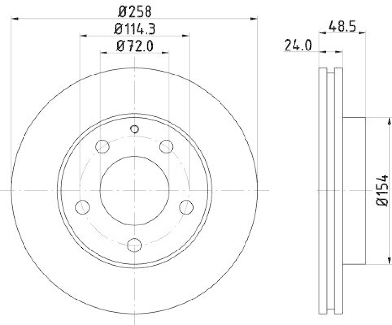 HELLA 8DD 355 103-221 Bremsscheibe f&uuml;r MAZDA/FORD USA