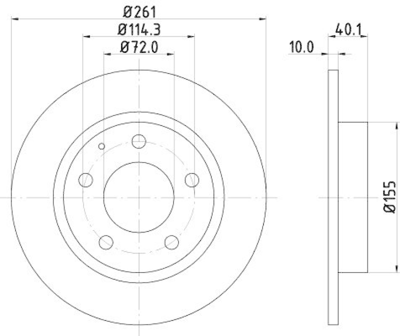 HELLA 8DD 355 103-231 Bremsscheibe f&uuml;r MAZDA/FORD USA