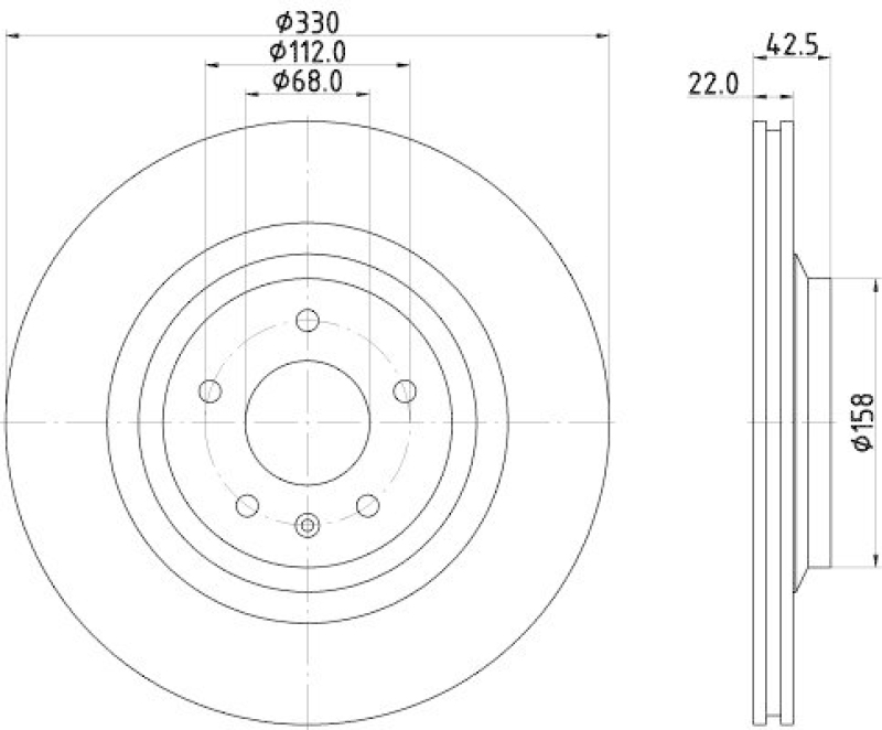 HELLA 8DD 355 117-721 Bremsscheibe f&uuml;r AUDI A6 Allroad (4FH/C6)
