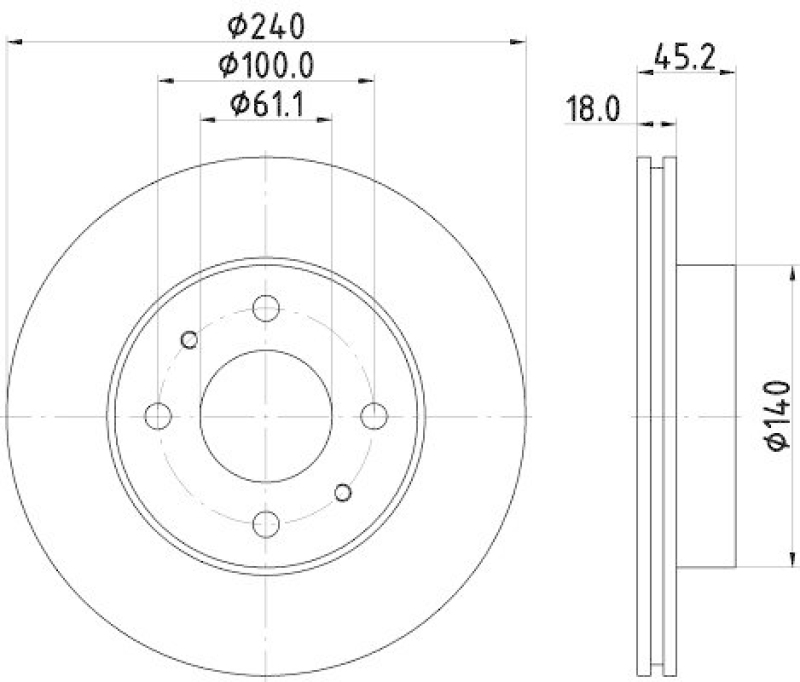 HELLA 8DD 355 103-331 Bremsscheibe f&uuml;r NISSAN