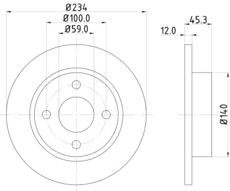 HELLA 8DD 355 103-341 Bremsscheibe f&uuml;r NISSAN MICRA II (K11)