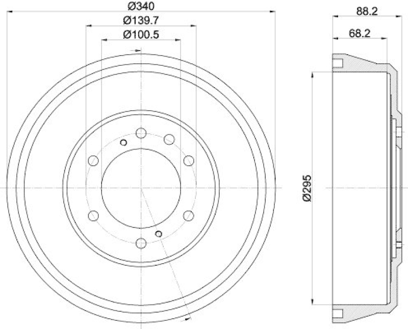 HELLA 8DT 355 302-621 Bremstrommel f&uuml;r NISSAN
