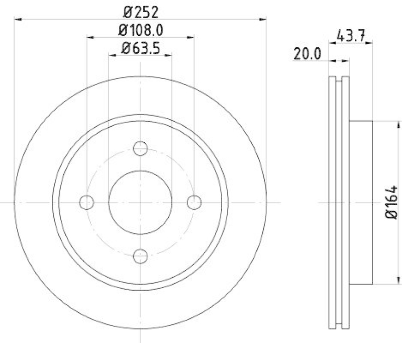 HELLA 8DD 355 103-391 Bremsscheibe f&uuml;r FORD