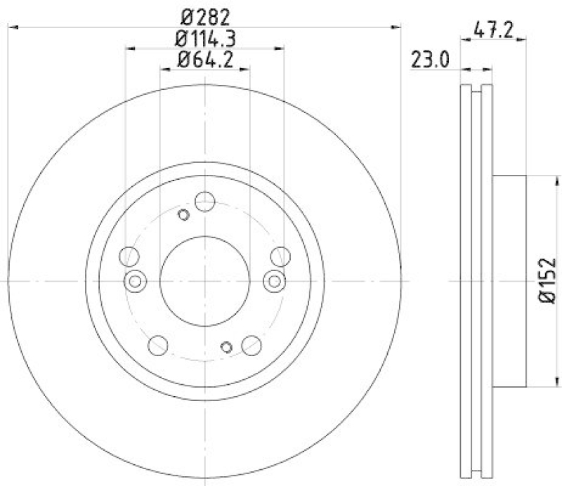 HELLA 8DD 355 118-131 Bremsscheibe f&uuml;r HONDA