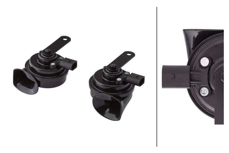 HELLA 3FH 012 010-021 Trompetenhorn TE26Set 12V 110dB A 400/500Hz 2-Klang