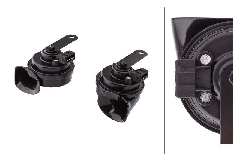 HELLA 3FH 012 010-031 Trompetenhorn TE26Set 12V 110dB A 400/500Hz 2-Klang