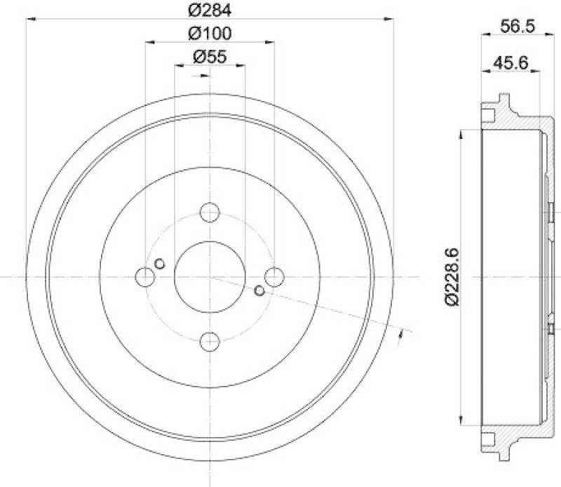 HELLA 8DT 355 302-711 Bremstrommel f&uuml;r TOYOTA