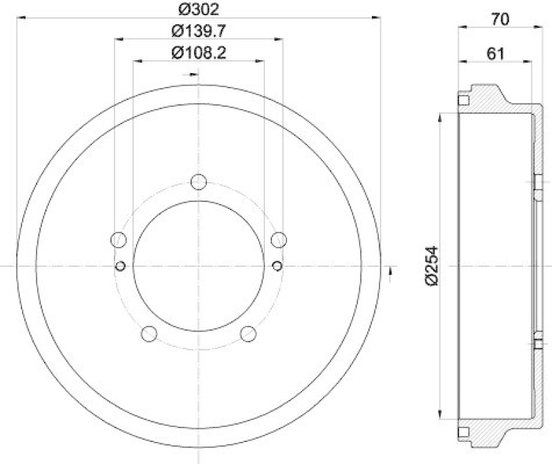 HELLA 8DT 355 302-721 Bremstrommel f&uuml;r SUZUKI GRAND VITARA I