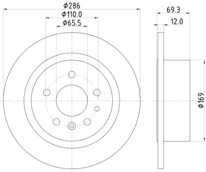 HELLA 8DD 355 103-741 Bremsscheibe f&uuml;r OPEL