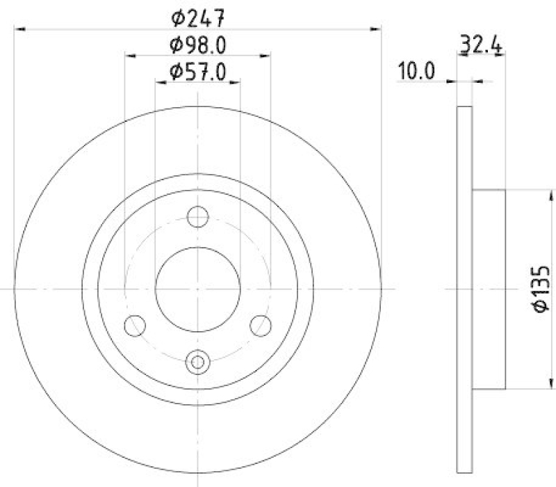 HELLA 8DD 355 103-771 Bremsscheibe für CITROËN