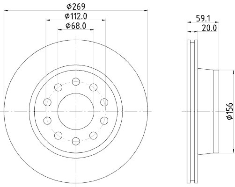 HELLA 8DD 355 103-851 Bremsscheibe für AUDI
