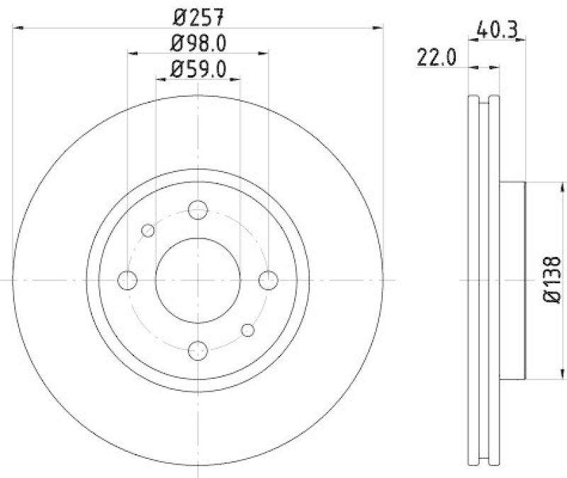 HELLA 8DD 355 103-971 Bremsscheibe f&uuml;r FIAT/LANCIA/P.S.A/ALFA